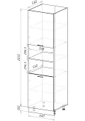 Шкаф-пенал ПД600-11 Нувель (бетон черный) Черный