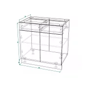 Шкаф нижний с ящиками ШН2Я 800 Кёльн (софт айвори)