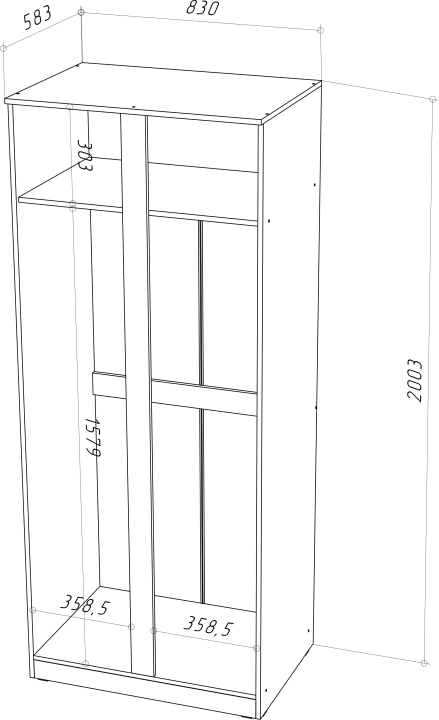 ф118 Шкаф 2-х дверный Штерн дизайн 3