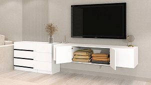 Комплект в гостиную Бастион 3.3 м Белый 