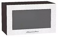 Шкаф верхний горизонтальный остекленный Валерия-М 600 Белый металлик/Венге