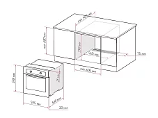 Электрический духовой шкаф RBO 2617 нержавеющая сталь Черный