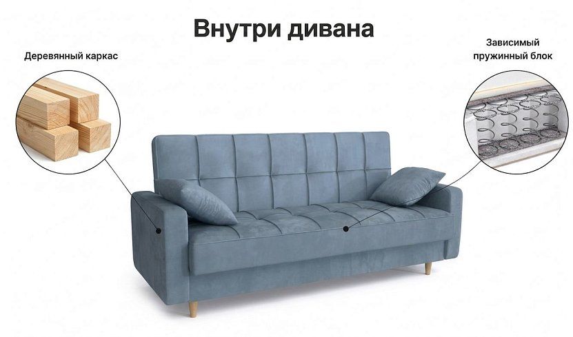 Прямой диван Эрика, Серый