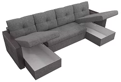 П-образный диван Валенсия Дельфин Серый